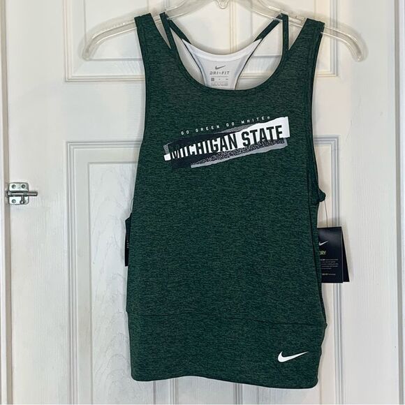 Nike Michigan State Spartans Loose Racerback Performance Tank Top Size Small - Picture 1 of 11